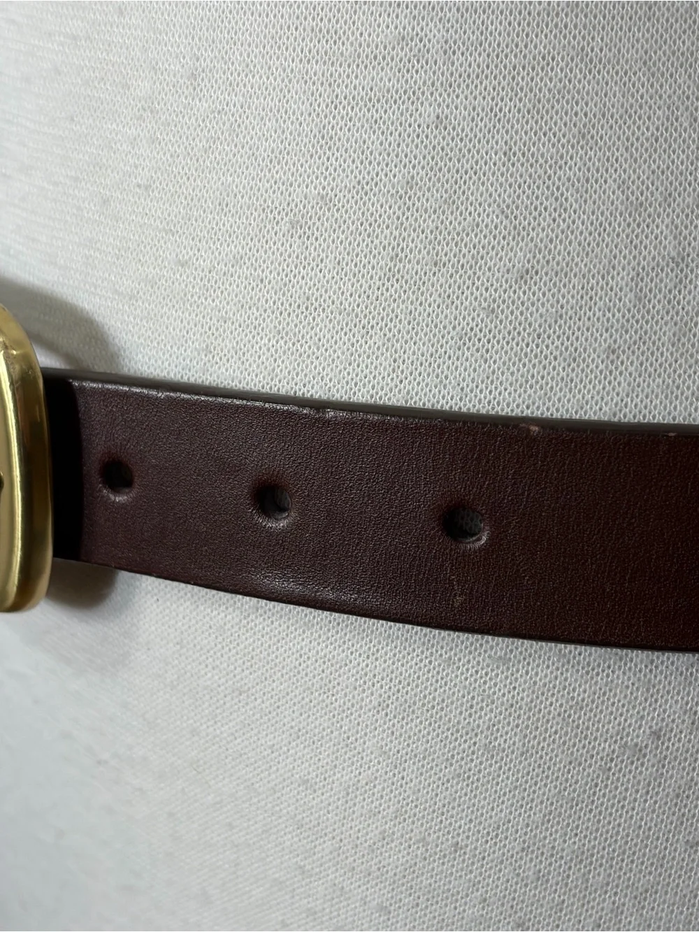 Classic Brown Genuine Leather Belt with Brass Buckle ML